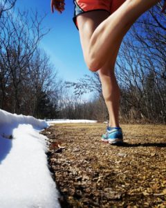 Runner outside on snowy day